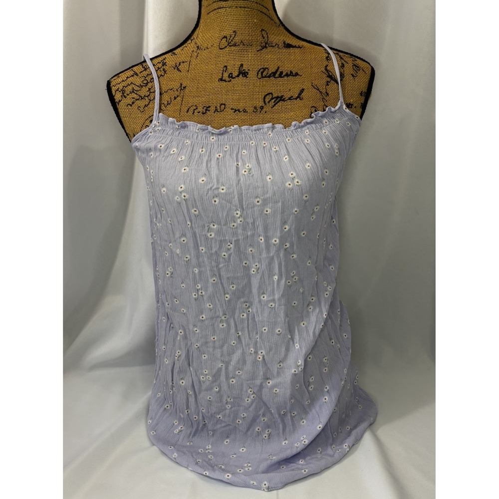 H&M Purple Tank Top‎ Daisy- Spaghetti Strap Women Size 10